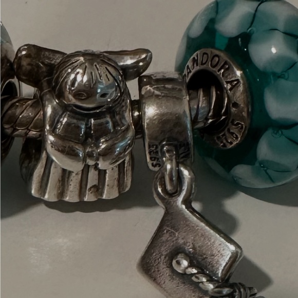 Pandora Silver Bracelet with 5 charms - Picture 2 of 5